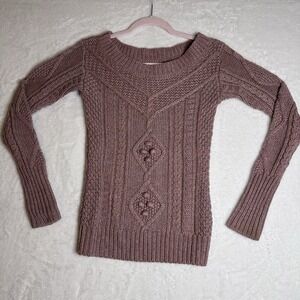 Moda International Womens PinkCable Rib Knit  Sweater Pullover XS‎